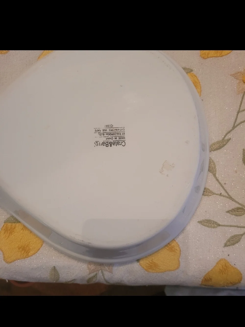 Crate&Barrel White Ceramic Fry Pan Plate/Skillet Server